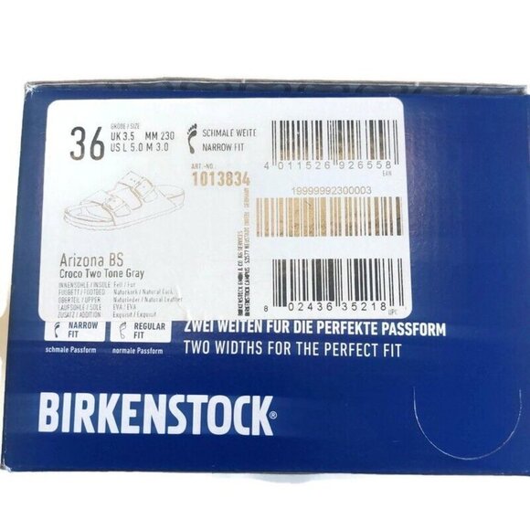 Birkenstock Womens Size 5 Arizona BS Shearling Fur Lined Sandals Croco Two Tone - Picture 9 of 10